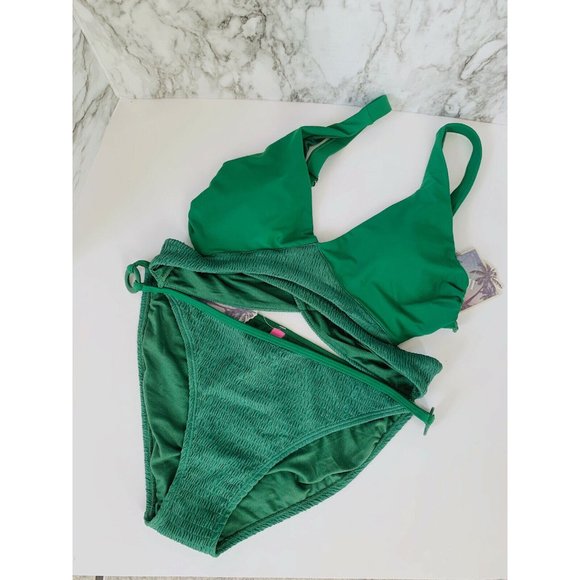 Ymi Womens Smocked Crisscross Two-Piece Swimsuit - Picture 5 of 7